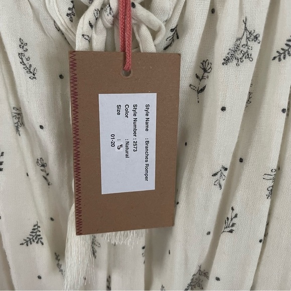Mimi and Maggie Floral Branches Print Cream Romper Size 5 NWT - Picture 6 of 7